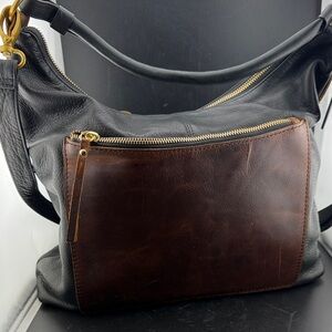 Elegant Black and Brown Shoulder Bag